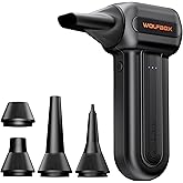 WOLFBOX MF60 Compressed Air Duster-110000RPM Super Power Electric Air Duster, 3-Speed Adjustable Rechargeable Cordless Air Blower with Fast Charging for PC Keyboard Cleaning, Car, Home, 5 Nozzle