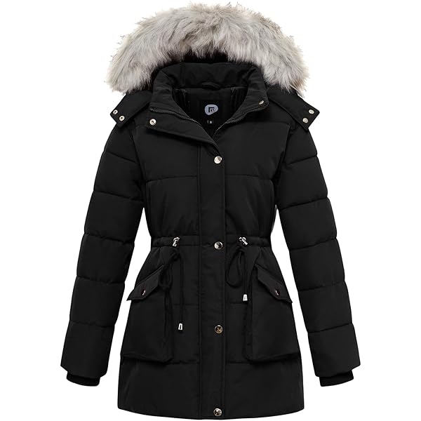 Amazon.com: Women's Long Down Coat with Fur Hood Maxi Down