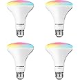 SYLVANIA Wifi LED Smart Light Bulb, 65W Equivalent Full Color and Tunable White BR30, Dimmable, Compatible with Alexa and Google Home Only - 4 Count (Pack of 1) (75688)