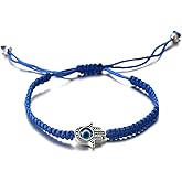 Halukakah Evil Eye Bracelet for Women Men Handmade Braid Red Blue Black String Size Adjustable Protection Mal de Ojo Jewelry with Free Giftbox