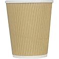 Karat 8 oz Ripple Insulated Coffee Cup [500 Count] Disposable Paper Hot Cup, Sturdy and Leak Proof, 80mm, No Lids