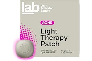 Light Activated Beauty l.a.b Light Therapy Acne Patch, 1-Pack, LED Red and Blue Light Hydrocolloid Acne Patches, Fast Acting 3 Minute Skin Care Pimple Patch Spot Regimen for Zits, Blemishes, 30 Uses