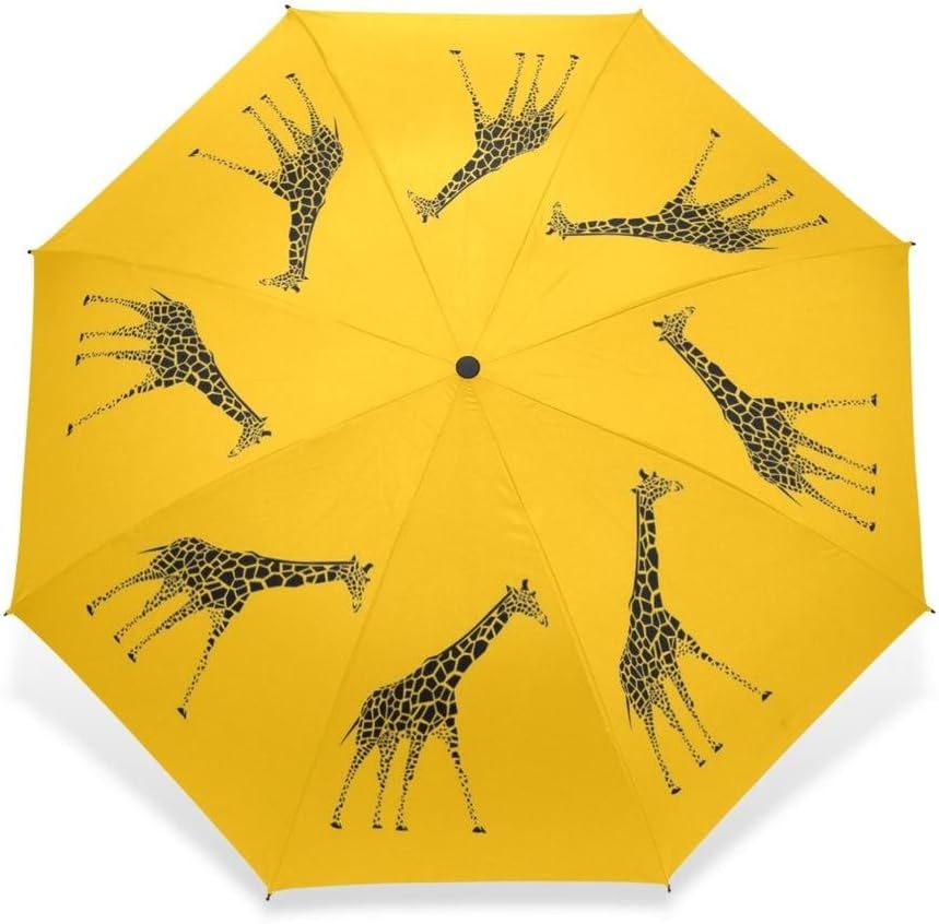 EnnE Giraffe Umbrella Foldable Rain Umbrella Easy Carrying Travel