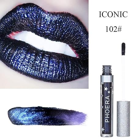 Alian Maquillage Shiny Glitter Gloss Liquide Ultra Brillant Rouge A Levre Longue Tenue Pas Cher Pour Halloweentoussaint Cosplay Sorcière Ange