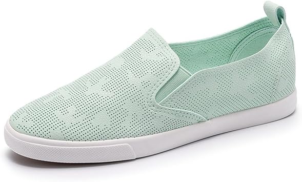 Amazon Co Jp Cawaitレディース靴穴付き通気性footwearフラットシューズレディーススニーカー 7 5 グリーン スポーツ アウトドア