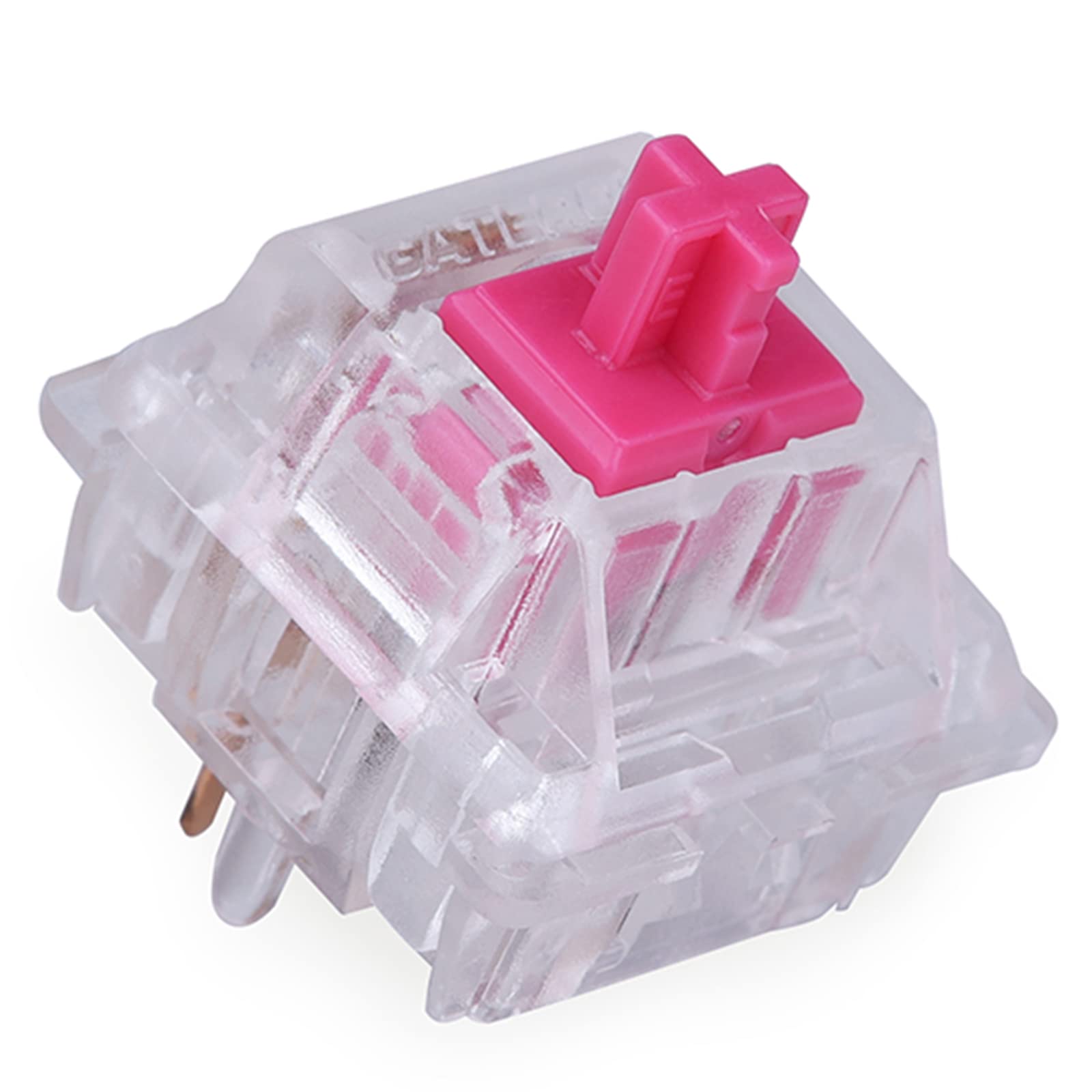 Photo 1 of GATERON Aliaz Silent Pink Keyboard Switches, Tactile RGB LED 5 Pin 60gf Black-Plated Spring Key Switches for MX Mechanical Keyboard (35PCS)