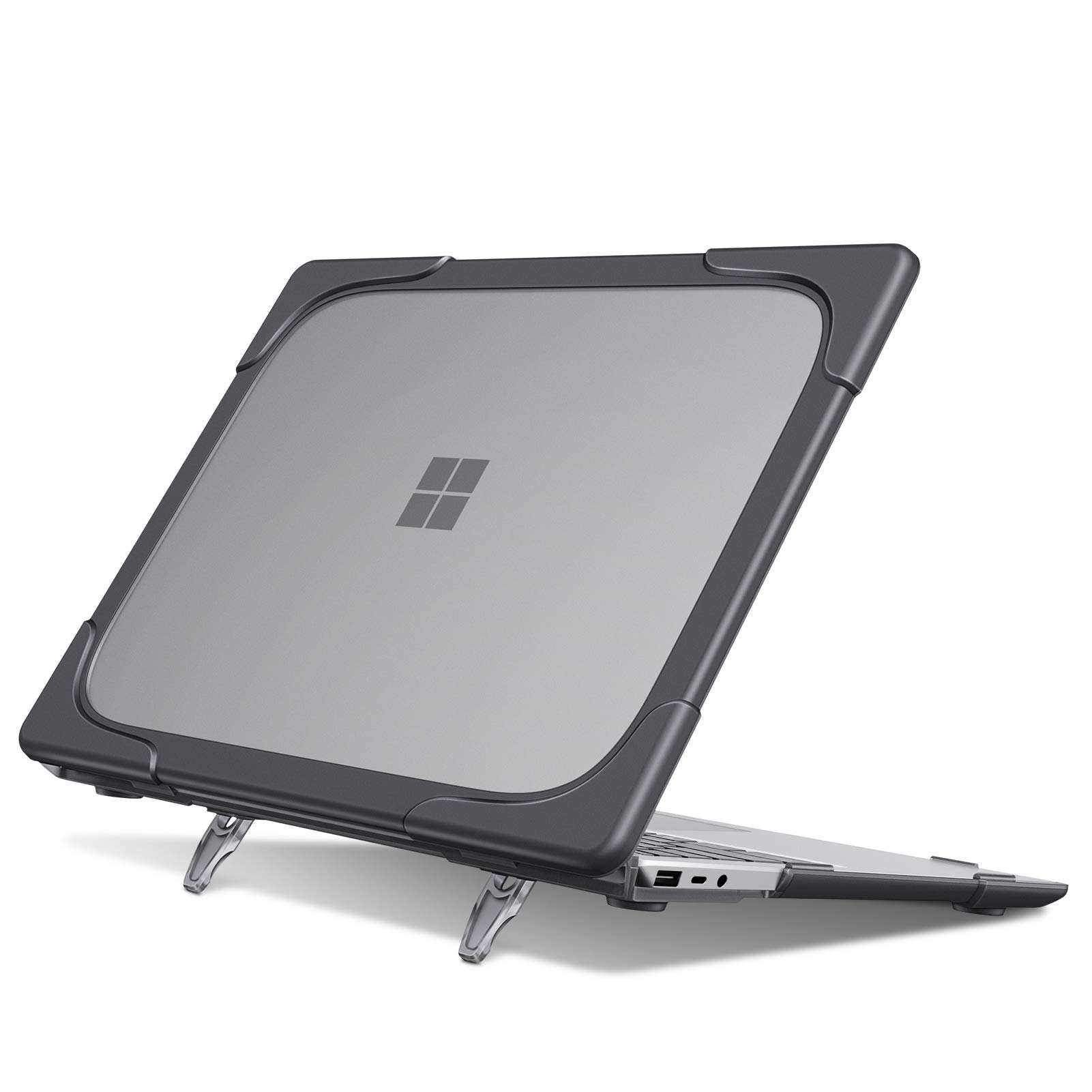 FINTIE Case Compatible with Microsoft Surface Laptop Go 3 (2023) / Surface Laptop Go 2 (2022) / Surface Laptop Go (2020) - Heavy Duty Matte Coated Protective Hard Shell Cover with Fold Kickstand, Grey