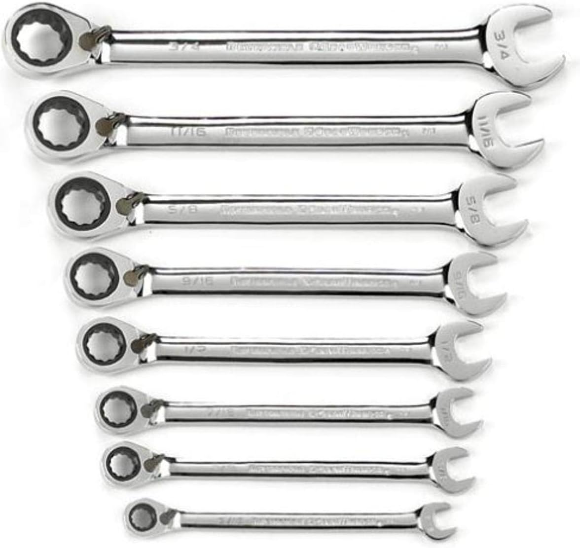 GEARWRENCH 8 Pc. 12 Pt. Reversible Ratcheting Combination Wrench Set