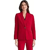 Kasper Womens Stretch Crepe One Button Blazer