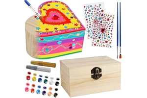 SUPREME XMAS Crafts for Girls 8-12, 2 Pack DIY Wooden Jewelry Box Art Craft Supplies Painting Kit for Kids Ages 4-6 6-8 5 7 9 10 11 Year Old Girl Birthday Party Favors Toys Mothers Valentines Day Gifts