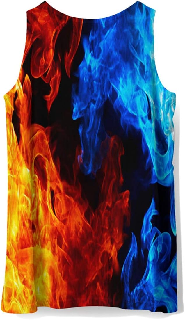 Men's 3D Printed Tie Dye Creative Funny Sleeveless Tank Top Shirts: Clothing