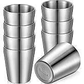 Mimorou 8 Pack Stainless Steel Insulated Cup 10 oz Metal Tumbler Double Wall Vacuum Water Glasses Camping Reusable Mugs Bbq Home Office Party Coffee