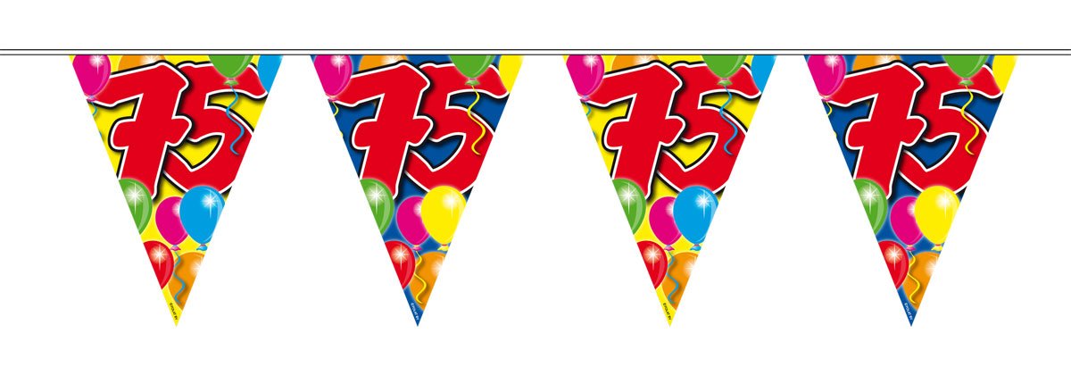 Folat 04551 75th Birthday Garland Balloons-10 m, Multi Colours — image 1