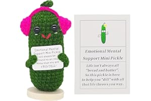 KALAWALK Emotional Support Crochet Gifts 1 Pcs with Affirmations Cards for Inspirational Novelty Good Luck Gifts Christmas Party Decorations(KK-CKD04-ppep)