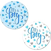 40 Blue It’s a Boy Stickers, 2 Inch Big Round Glossy Labels, Baby Shower, Great for Party Favors, Tags, Games and Supplies. Made in USA