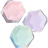 Harlow & Grey Sprinkles - Pastel Small Paper Plates, 18 Plate Multi-Color Pack, Kids Party, Baby Shower or Birthday - Disposable Party Plates (Pastel)