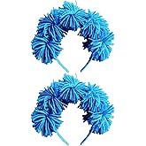 Townus 2pcs Blue Headband Costume Headwear Pom Pom Hairband for Halloween Thing 1 Thing 2 Cosplay Party