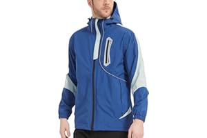 Arasiyama Men's Lightweight Waterproof Rain Jacket Windproof Raincoat with Hood Outdoor Ventures