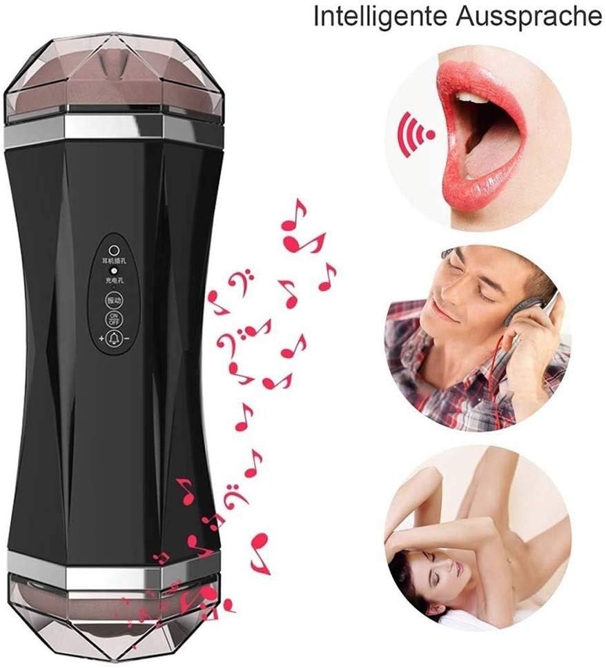 Men Pôcket Püsseýs Electric Mǎssǎge Toy Both Ends Differant Design - Intelligent Female Vocal - 8 Frequency - Mǎsturbǎting Cup With Headphone Modes