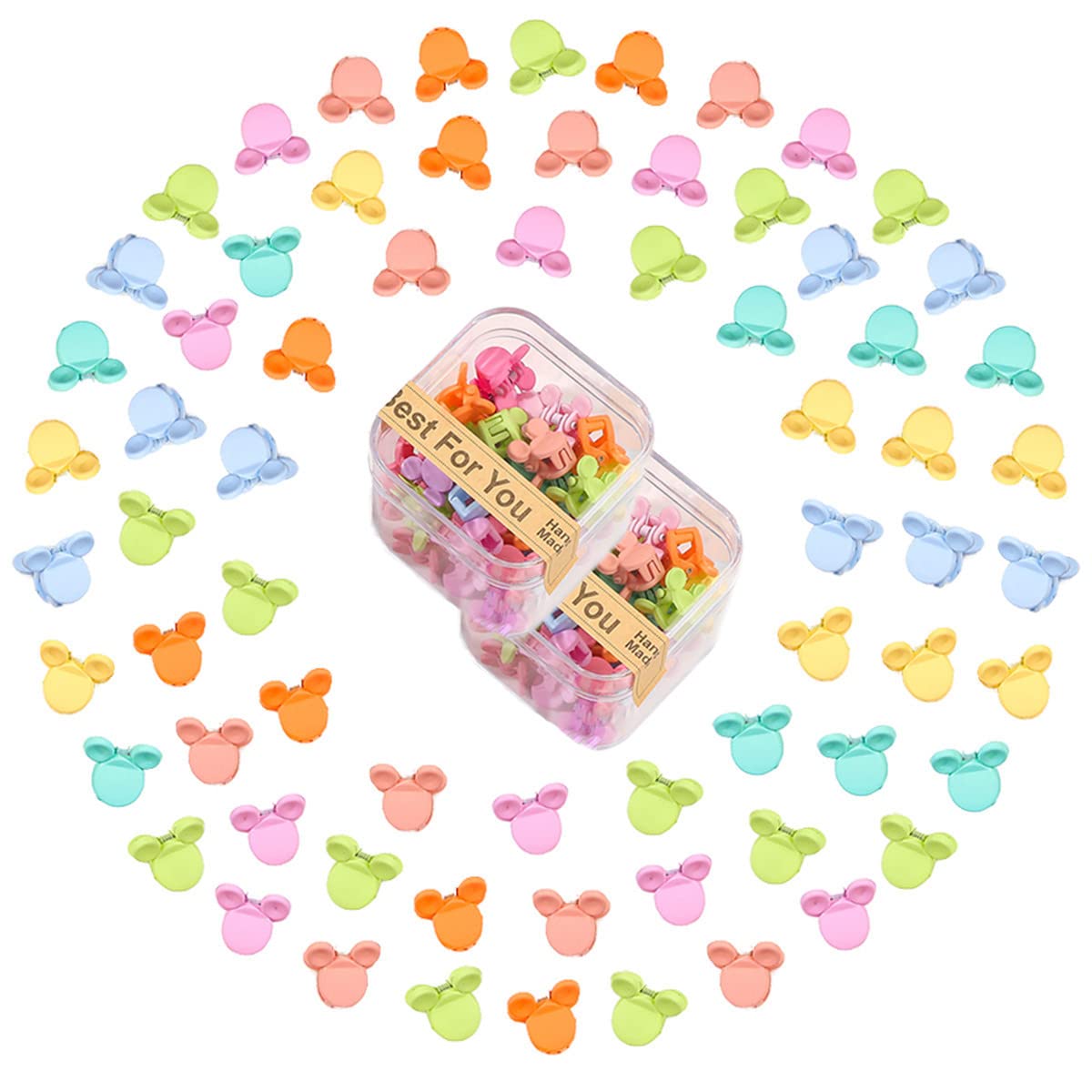 100 Pcs Small Hair Claw Clips for Colorful Flower Mini Acrylic Hair Clips Clamps Accessories for Women Girls Teens Kids Barrettes Decor