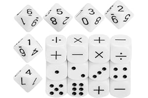 18Pcs / Set 16mm Addition Subtraction Symbol Dices Mathematical Assistant Props Sculpture Educational Addition and Subtractio