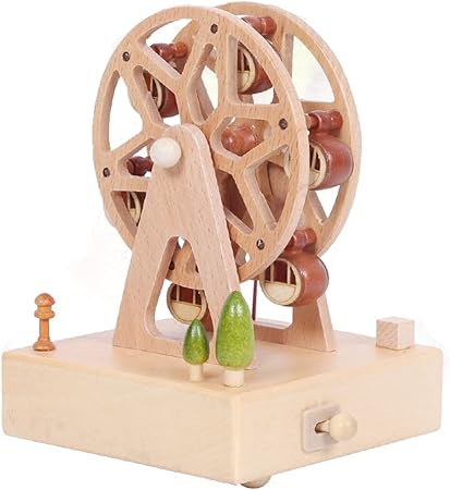 Amazon ジャパンファッションハウス ｊｆｈ 木製 からくり オルゴール 観覧車 ２種類 四角いベース オルゴール おもちゃ