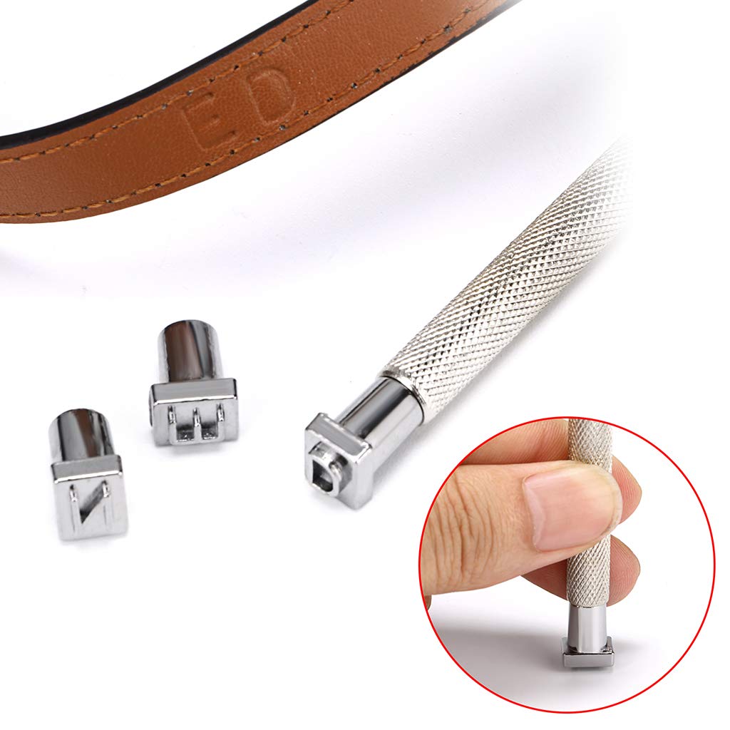 OwnMy Capital Letters and Numbers Stamp Set, 1/4” / 6mm Alphabet Stamp Tools Set Leather Craft Stamping Tools Leather Art Craft Tool (6mm - 36pcs)