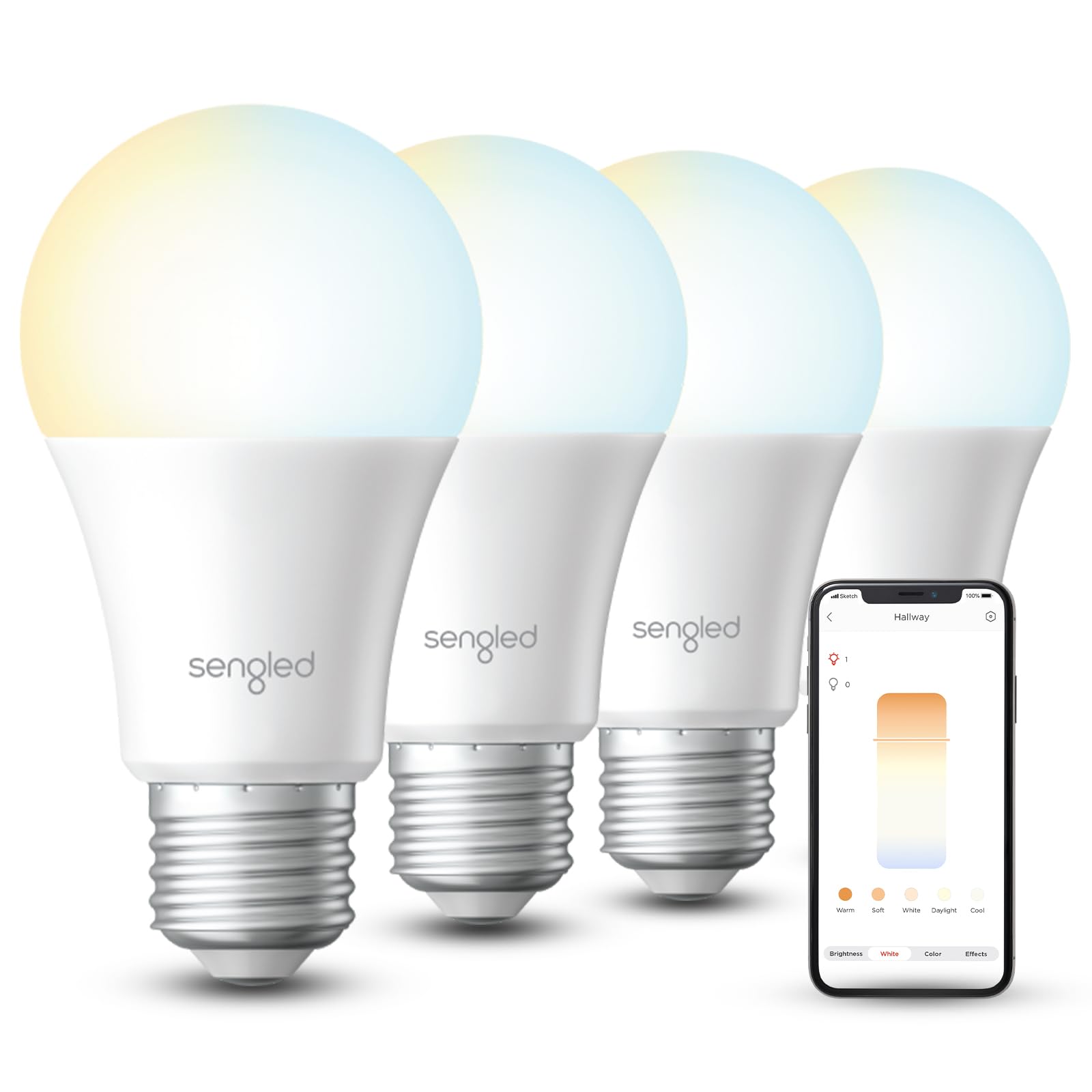 Photo 1 of **NO REMOTE**Sengled Dual Mode Smart Light Bulbs with Remote & App Control, LED Bulbs 2700K-6500K Dimmable, Remote Control Light Bulbs 60W Equiv, Local Group Control (4P No Remote, No Support Alexa & Google)
