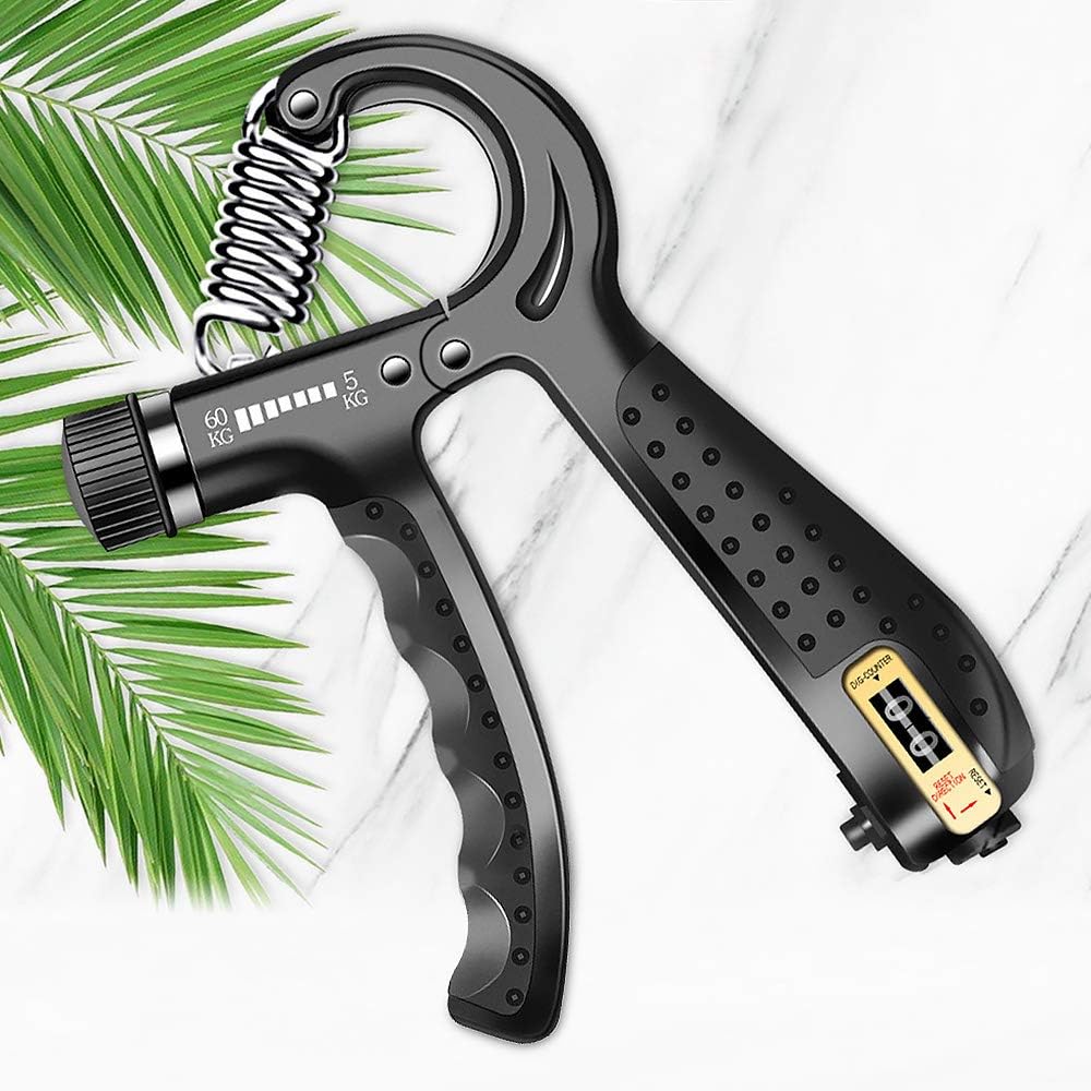 EVQ Upgrade Version Hand Grip Strengthener, Hand Exerciser, Finger Exercise, Strength Trainer Non-Slip Handles, Automatic Counting : Sports & Outdoors