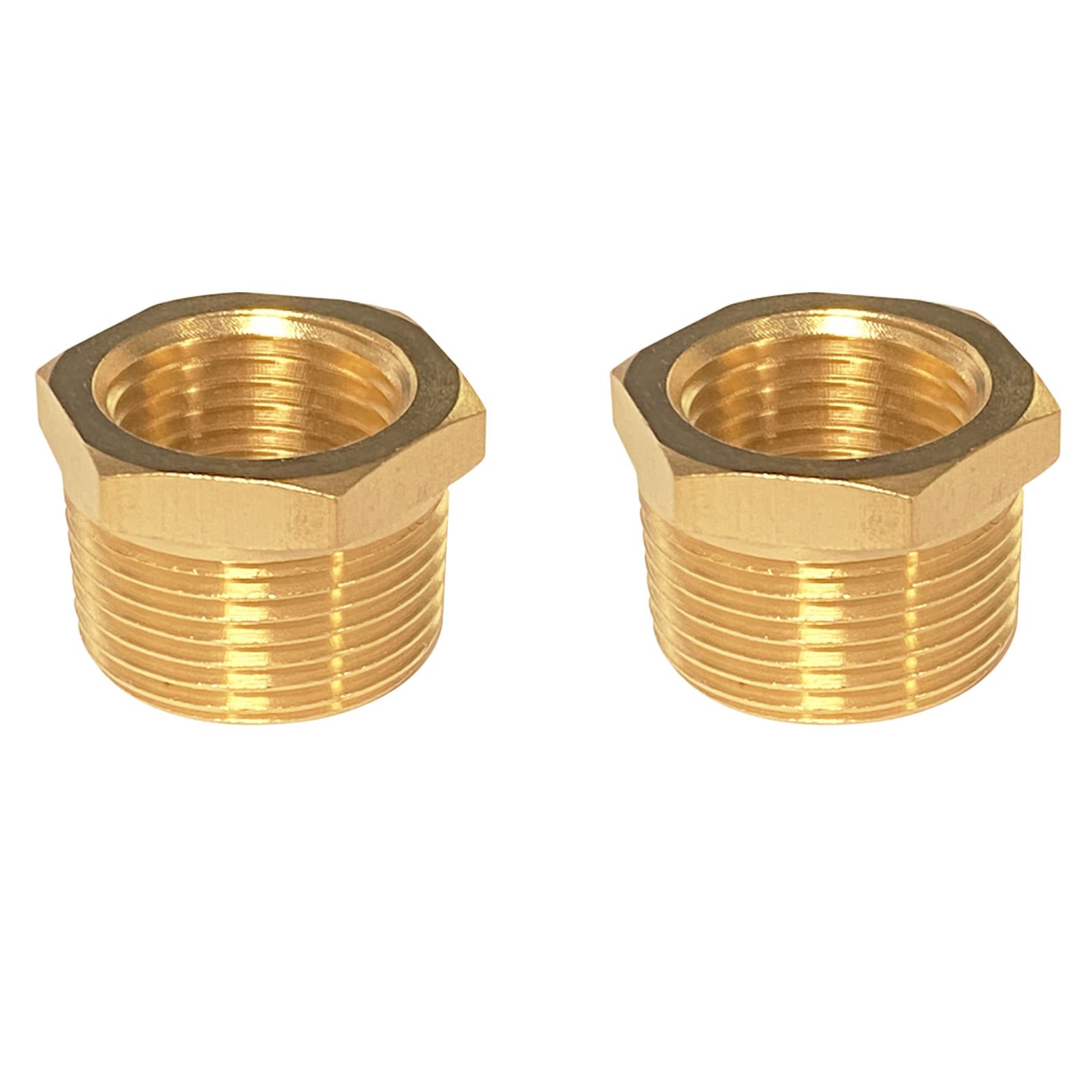 Photo 1 of YOUHO 3/4 to 1/2 reducer Brass Threaded Pipe Fitting 3/4 NPT Male x 1/2 NPT Female Hex Bushing Adapter (Pack of2)