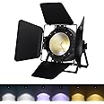 Ridgeyard COB Par Light 2in1 Dimming Warm White & White 200W Spotlights DMX/Sound Control DJ Lights, Fresnel Lights for Church, Concert, Wedding, Theater, Photo Studio