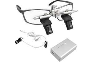 4X 5X 6X Magnification Ergo loupe Magnifying Glasses 48° Ergonomic Design with 5W Headlight (4.0X)