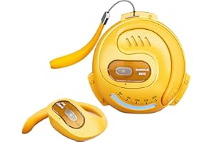 ZOMBIES CAT Transformers Open Ear Headphones Wireless Bluetooth 5.4, Open Ear Earbuds IPX5 Noise Cancelling Running Sport Wireless Bluetooth Earbuds with Mic and Earhooks for Android/iOS Yellow