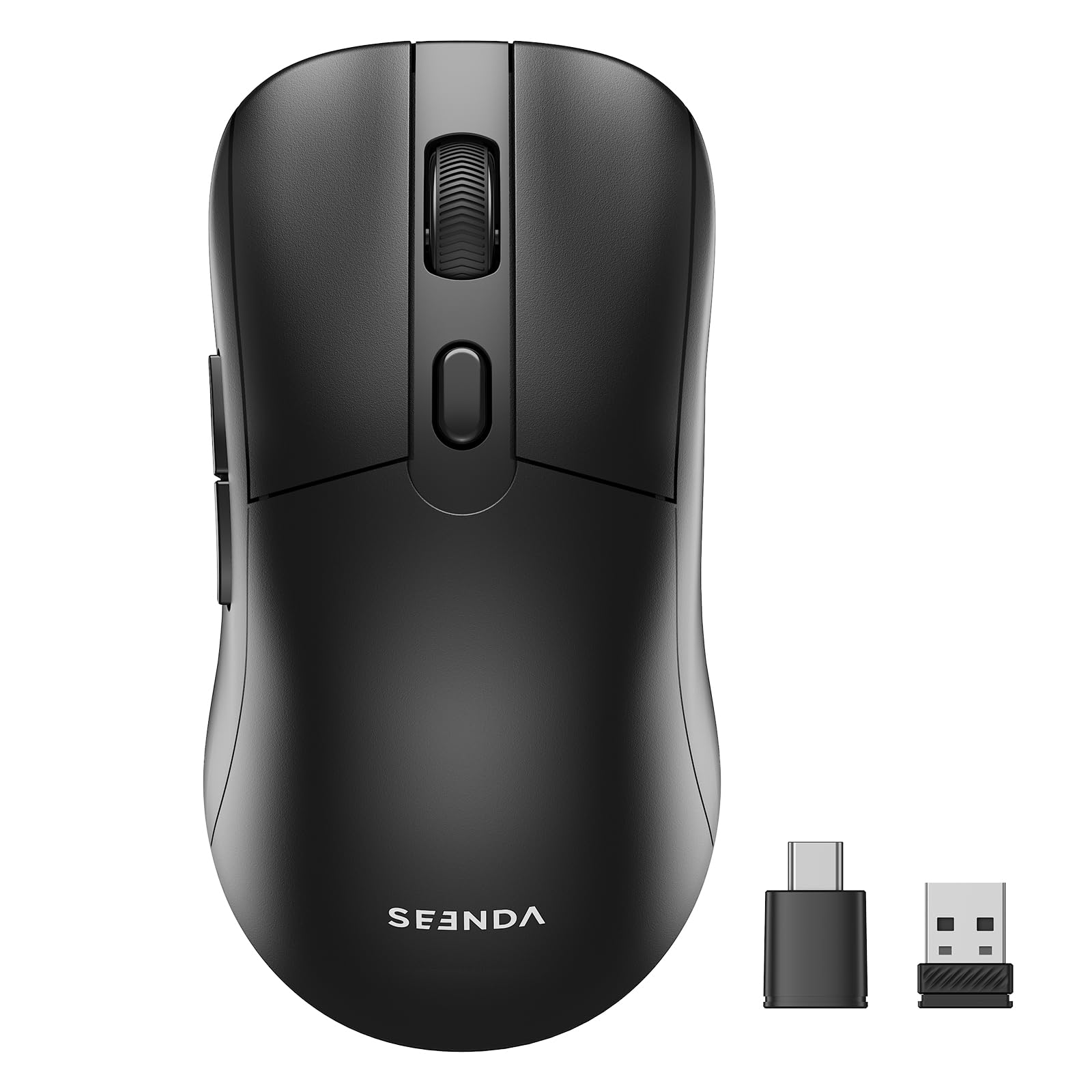 seenda Wireless Gaming Mouse, USB C Mouse, Web-Based Driver, 18000 DPI, 67g Lightweight, 6 Programmable Buttons, Type-C Rechargeable Mouse Gamer for PC/Laptop/Mac - Black