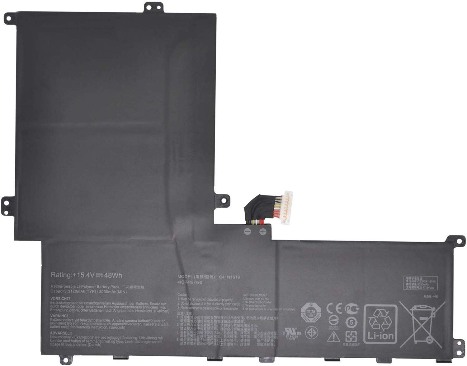 C41N1619 C41PKCH 0B200-02350100M Laptop Battery Replacement for Asus B9440 B9440UA7200 B9440UA7500 PRO B9440 B9440UA B9440UA-XS51 B9440UA-XS74 Series (15.4V 48Wh)