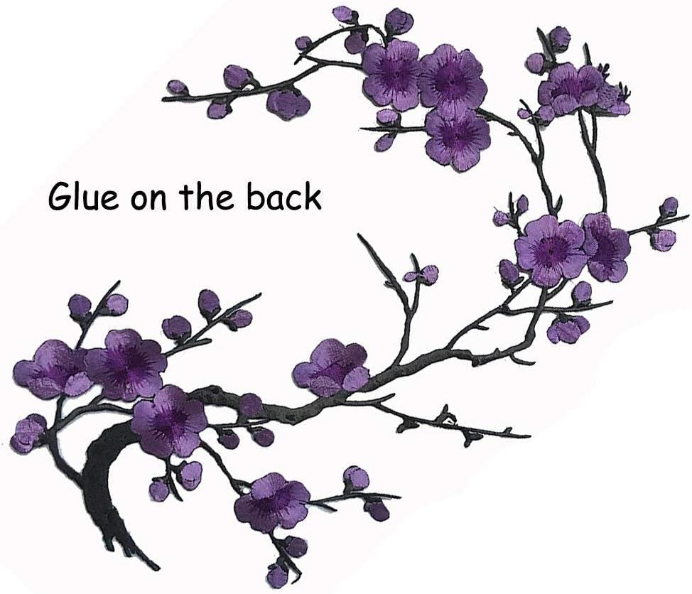 Embroidered Appliques Patch Flower Iron (Purple)