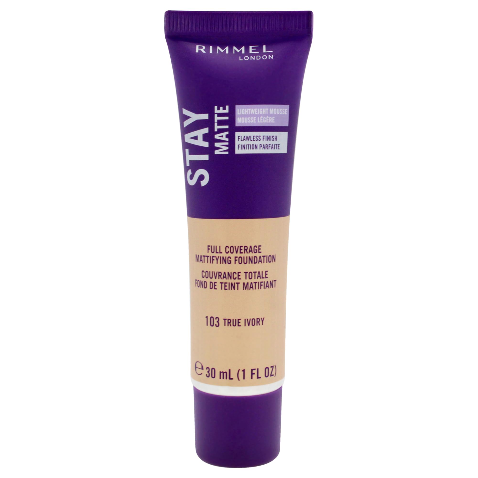 Rimmel London Stay Matte Foundation, True Ivory, 30 ml