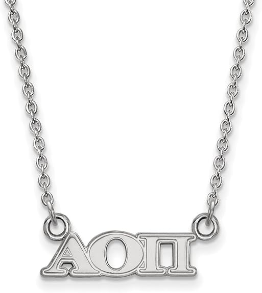 Solid 925 Sterling Silver Alpha Omicron Pi
