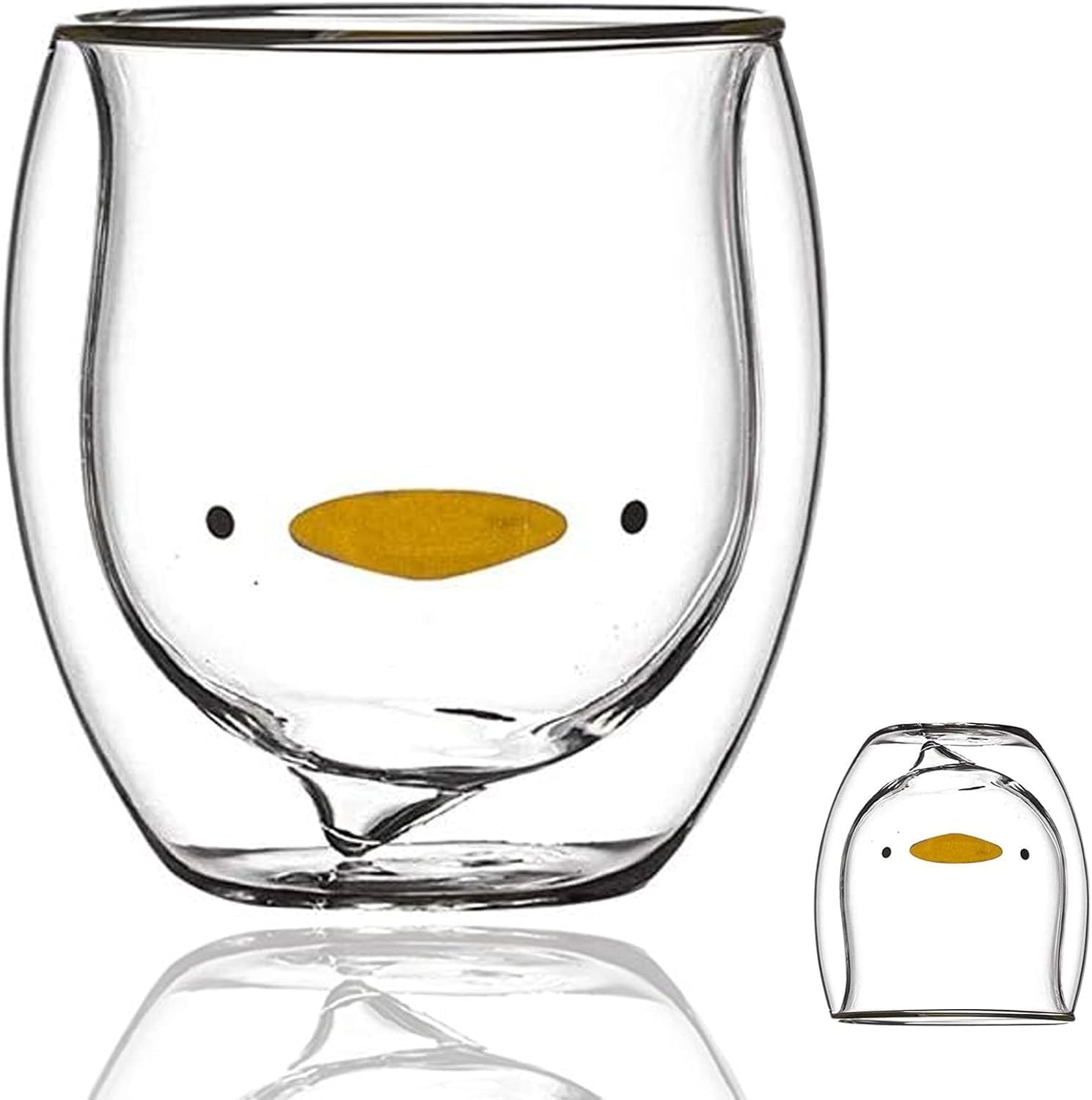 Sharemee - Personal Double Wall Glass Cup, Milk Cup, Coffee Cup, Tea Cup for Birthday Present, 250ml/8.4oz