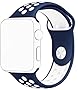 SELLERS360 Soft Durable Nike + Sport Replacement Wrist Strap for iWatch Series 1 Series 2 Apple watch band (Navy Blue/White 42mm M/L)