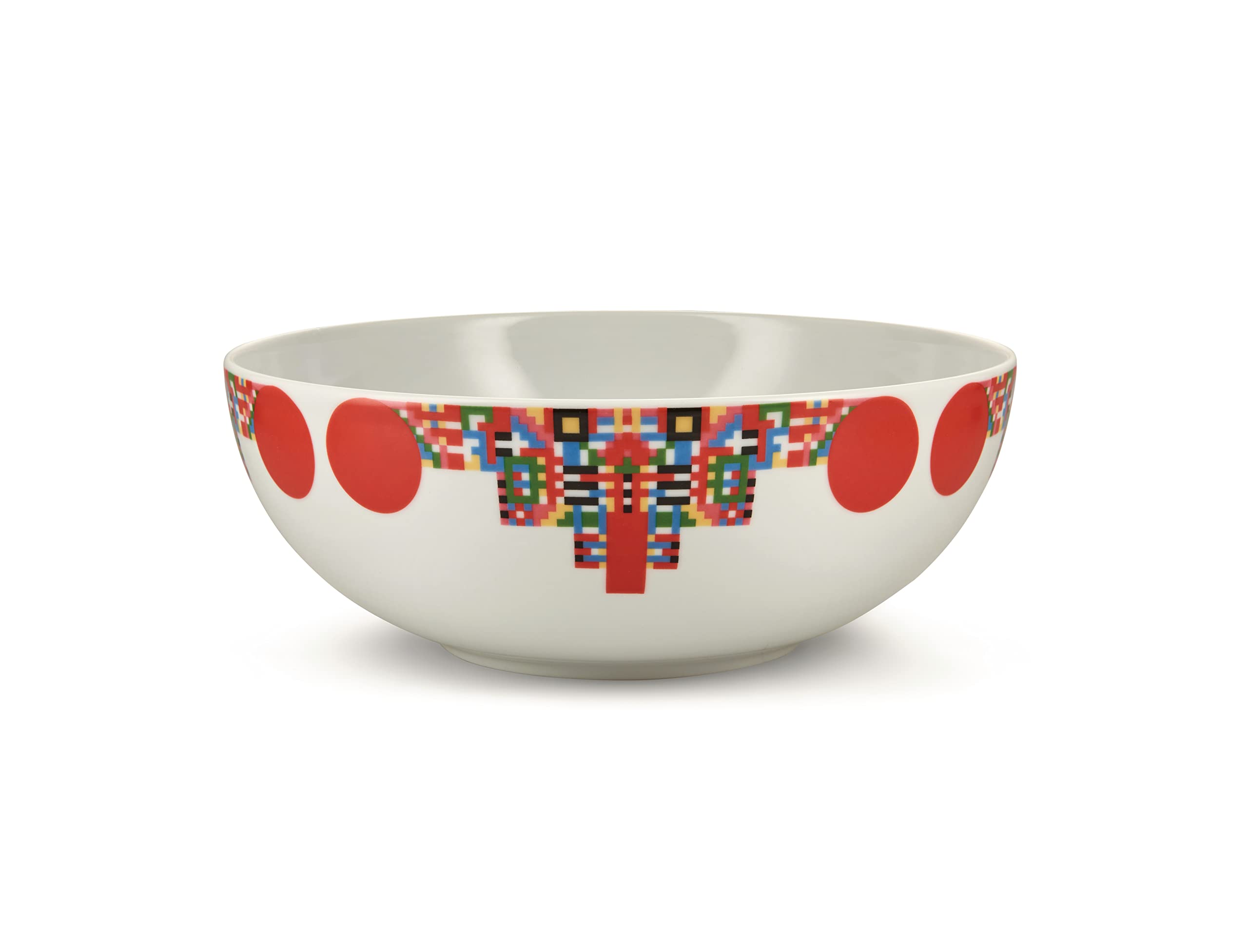 Elena Salmistraro Alessi Holyhedrics ESA11 - Bowl for Sweets or Dried Fruit in Porcelain Decorated with Hand-Applied Decal, Multicolored