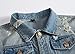 DSDZ Mens Classic Ripped Motorcycle Denim Jacket With Hole (M (asian 2XL), Blue)