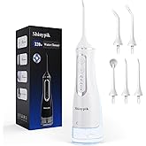 Shinypik Electric Water Flosser Pick - 320ML Larger Tank 4 Modes Cordless Portable Oral Irrigator,IPX7 Waterproof Dental Flosser,Professional Water Teeth Cleaner Picks for Home Travel (White)