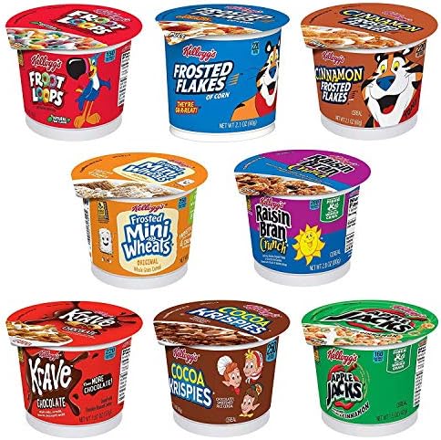 Kellogg's, Breakfast Cereal in a Cup, Assortment Pack, Bulk Size (Pack of 60 Cups) (3)