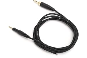BONKZEBU Twisted Wire Headphone AUX Cord with OFC Copper Wire for ATHM50X/M40X, High Resolution Sound Experience, 3.0mm, Blac
