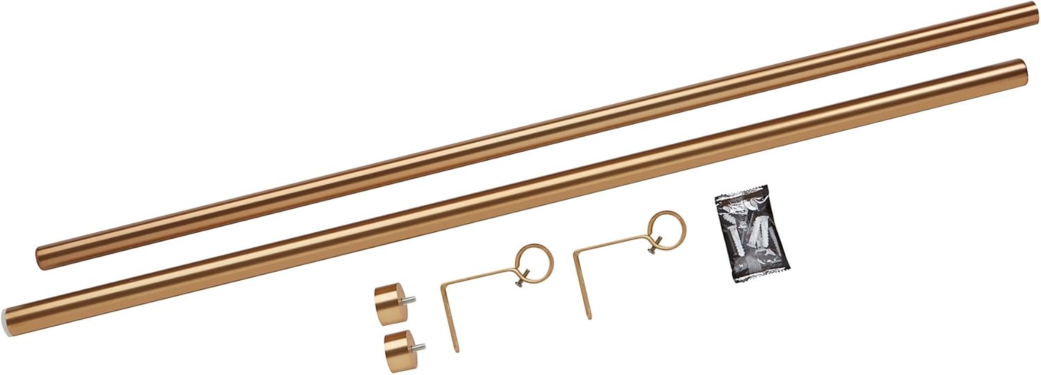 Umbra 245973-104-REM Cappa Curtain Rod, Includes 2 Matching Finials, Brackets & Hardware, 36 to 66-inches, Brass: Home & Kitchen