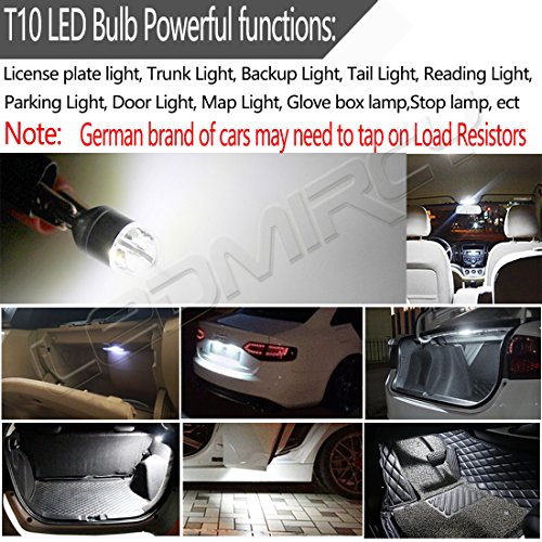 T10 LED Light Bulb W5W 194 Super Bright 3030 2SMD for Car Interior Exterior Lights(T10 10PS-White)