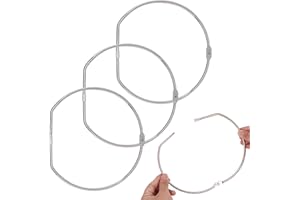 DCGFXIYU 4 Pcs D-Shaped Large Binder Rings 6 Inch, Metal Rings for Index Cards, Nickel Plated Steel Book Ring Keychain Key Ri