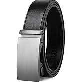 Founders & C Men's Ratchet Belt 1 3/8",Leather Dress Belt Adjustable with Click Sliding Buckle Trim to Exact Fit