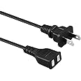 2-Prong 120V 60Hz 13W AC in Power Charging Cord Outlet Socket Charger Cable Compatible with DeWalt DXAEJ14 1400 Peak Amp Car Jump Starter DXAEPS2 Professional 12V Power Cord Source Station